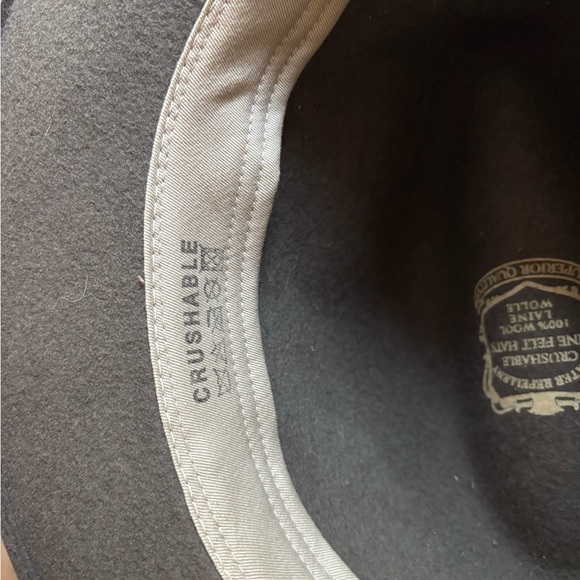 Crushable 100% Wool Green Gray Safari Fedora Travel Hat Braided Band Size 60 - Picture 11 of 16